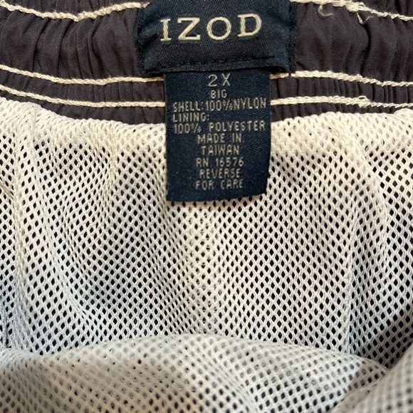 🏝️ Izod Swim Trunks | Navy Blue | Lined | Drawstring Waist | Men's Size 2X - Picture 11 of 11